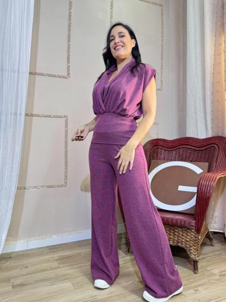 CONJUNTO BURDEOS DE PUNTO 