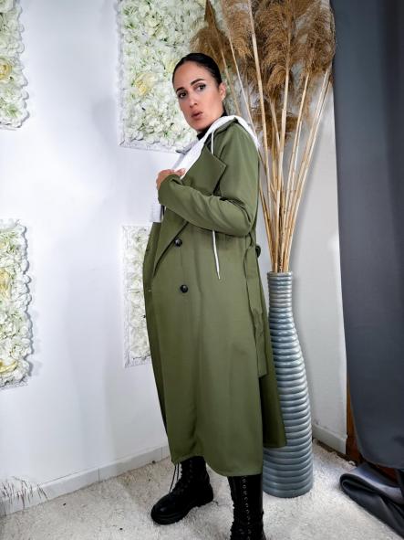 CHAQUETA GABARDINA VERDE MAXI  [0]