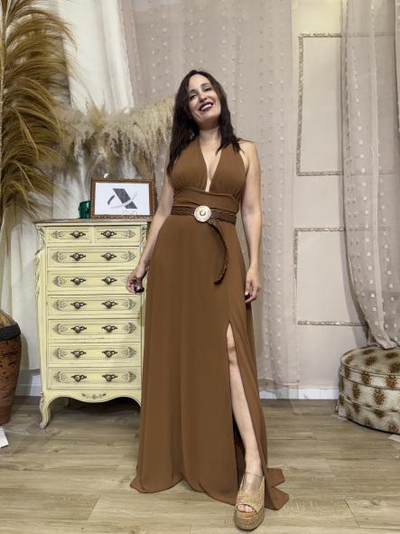 VESTIDO ESPALDA  boho CAMEL [1]