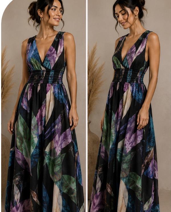 VESTIDO LICRA FRÍA NEGRO