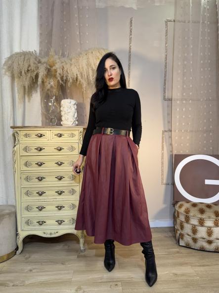 FALDA POLIPIEL GRANATE [1]