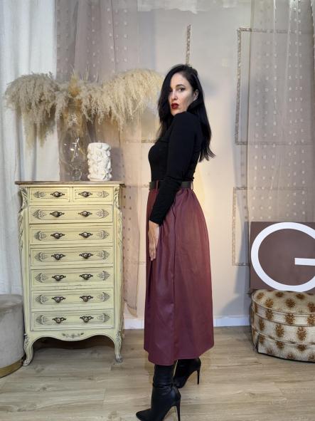 FALDA POLIPIEL GRANATE [0]