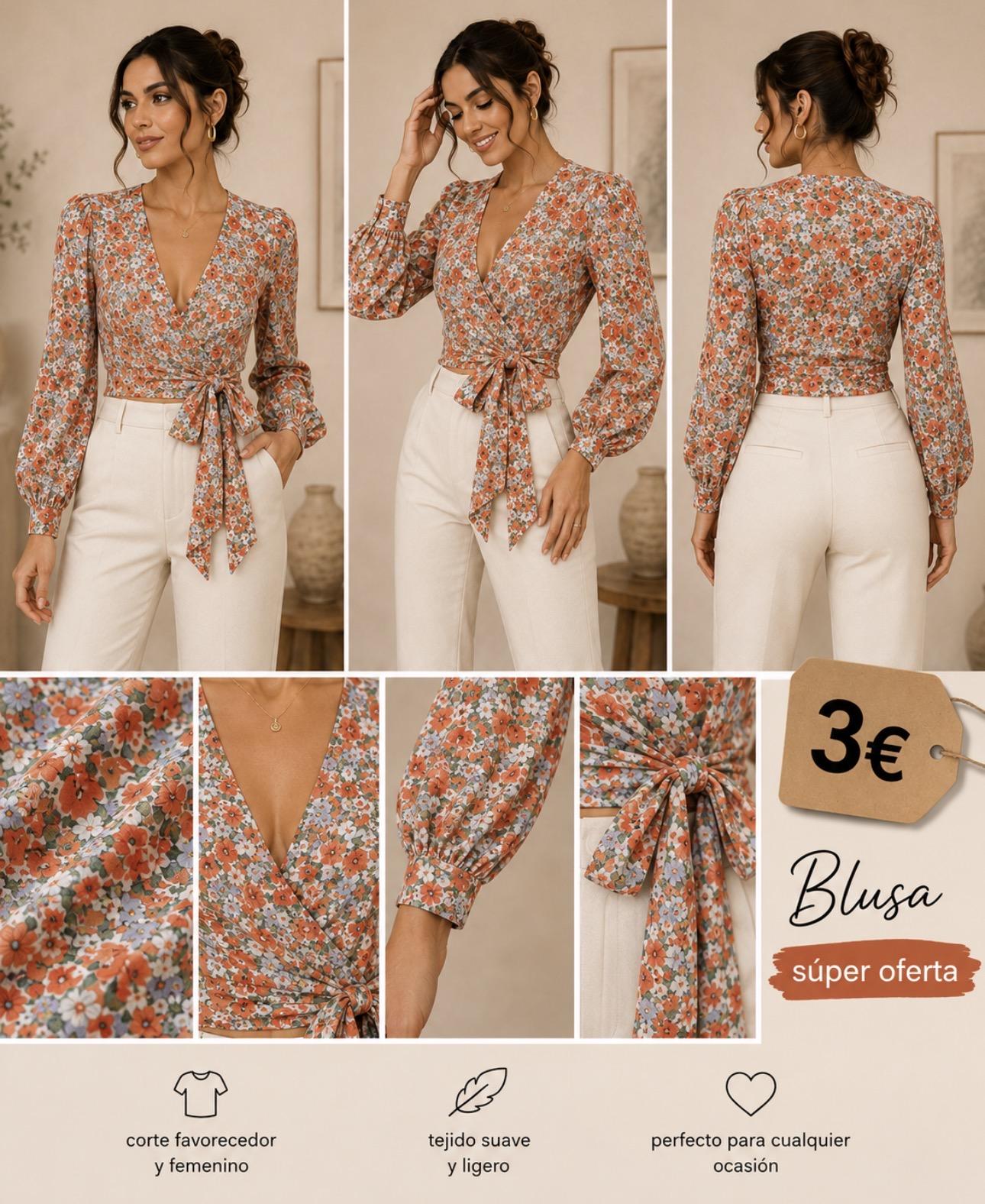 BLUSA FLORES Naranja