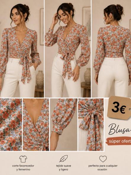 BLUSA FLORES Naranja [0]