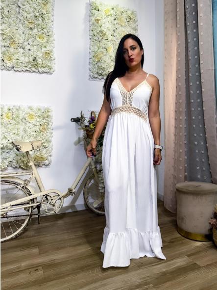 VESTIDO LARGO BLANCO CROCHET
