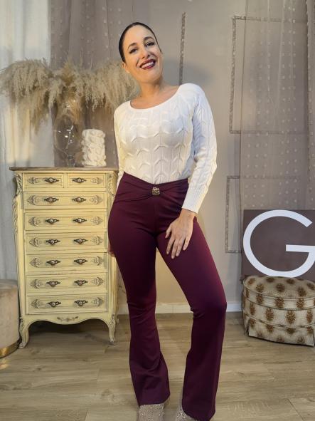 PANTALON CAMPANA GRANATE [1]