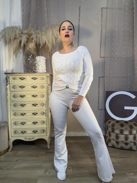 PANTALON CAMPANA BEIG [0]