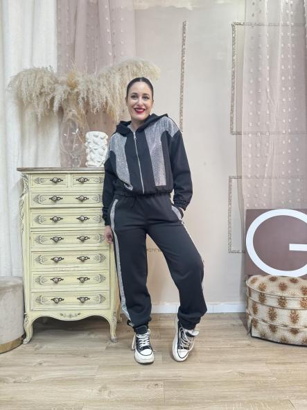 CONJUNTO   CHANDAL BRILLI CALENTITO NEGRO