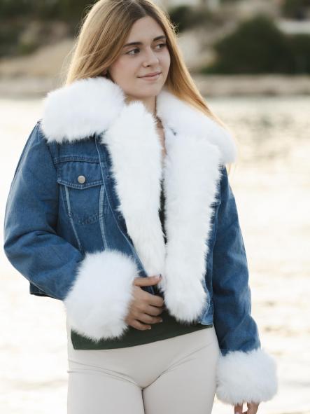 CHAQUETA VAQUERA PELO BLANCO POR DENTRO