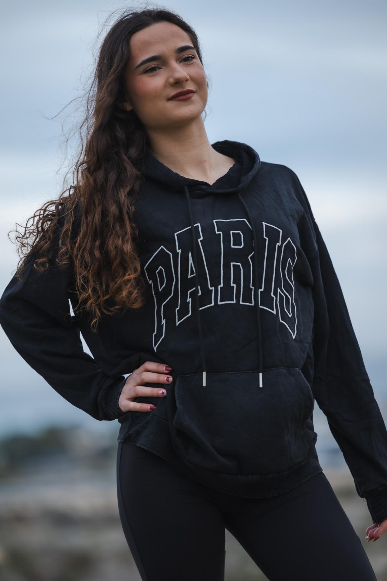 SUDADERA PARIS NEGRA