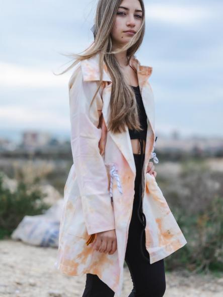 CHAQUETA VAQUERA DIFUMINADA TONOS BEIG Y ROSA