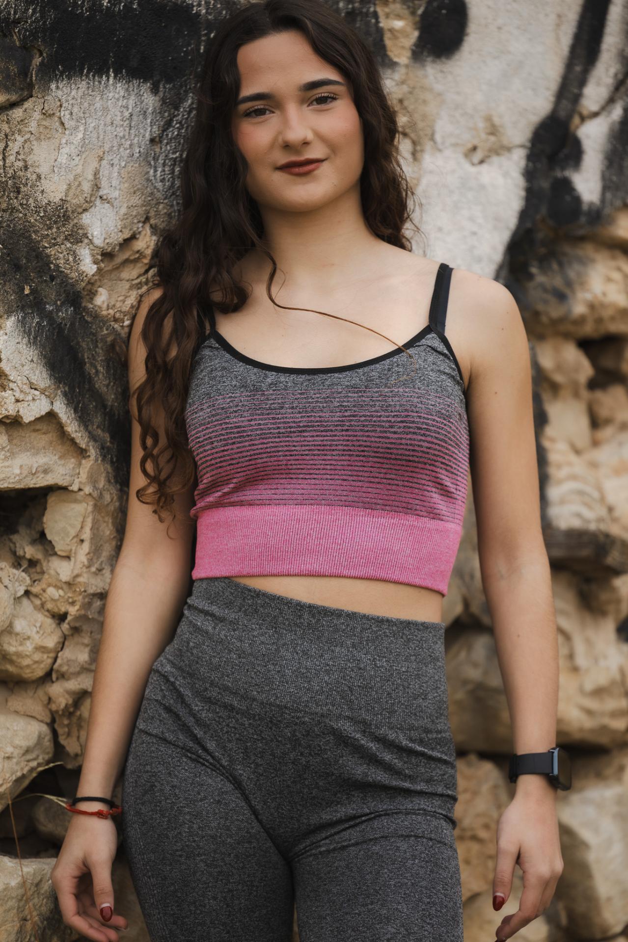 CONJUNTO ROSA Y NEGRO DEPORTIVO DOS PIEZAS