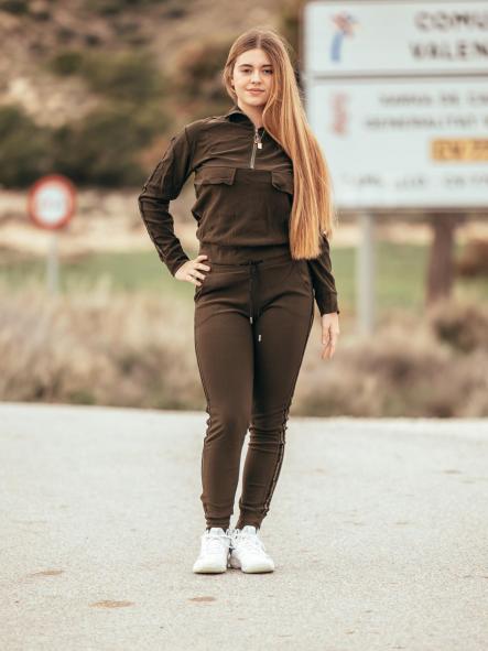 CHANDAL VERDE LISO CON FRANJAS LATERALES CON LETRAS [2]