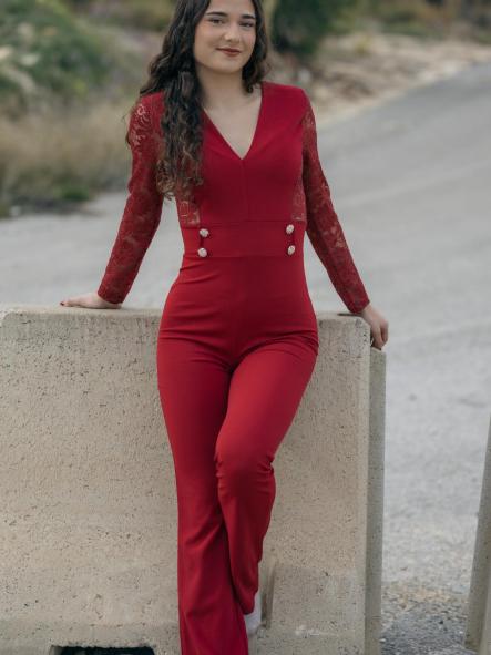 MONO LARGO MANGA LARGA DE ENCAJE [3]