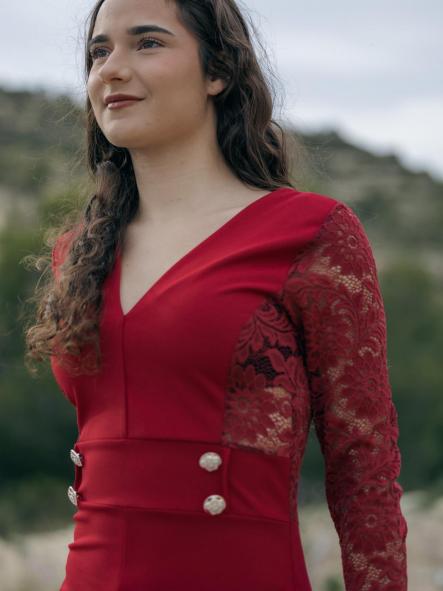 MONO LARGO MANGA LARGA DE ENCAJE [4]