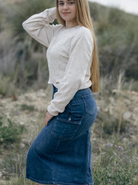 FALDA VAQUERA BOLSILLOS LATERALES ELASTICA [2]