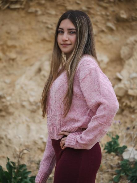 JERSEY COLOR ROSA DE CHINILLA CON ROMBOS [2]