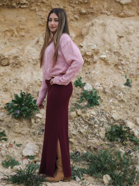 JERSEY COLOR ROSA DE CHINILLA CON ROMBOS