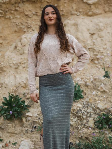 FALDA VERDE DE PUNTO