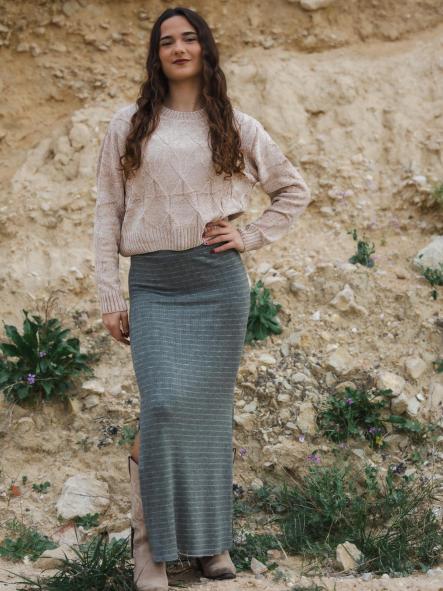 FALDA VERDE DE PUNTO [2]