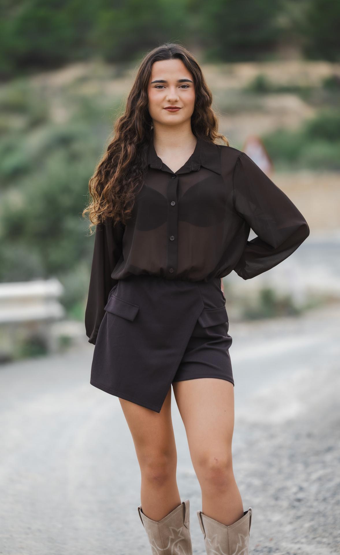 MONO EFECTO VESTIDO MARRON