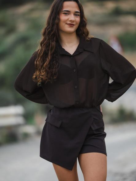 MONO EFECTO VESTIDO MARRON [3]