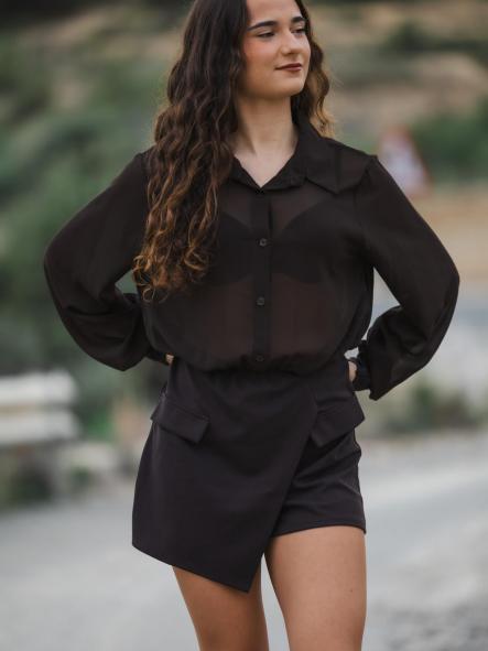 MONO EFECTO VESTIDO MARRON [4]