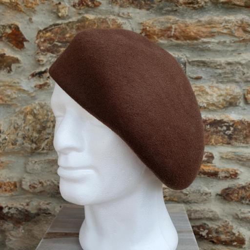 Gorra boina sombrero fieltro de lana, marrón Montgomery [0]
