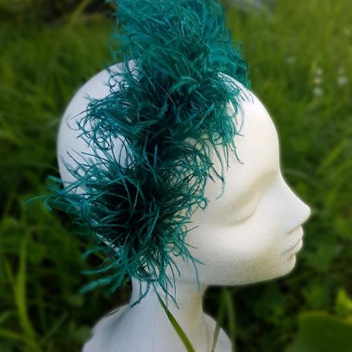 Diadema plumas azul verdoso Lisbeth [1]