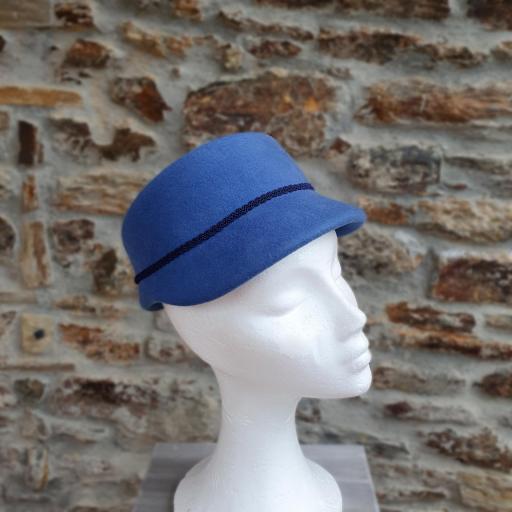 Gorra boina sombrero fieltro de lana azul maya Cloe