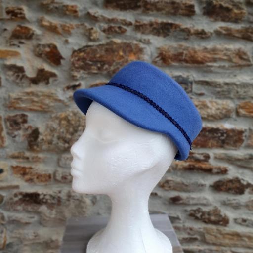 Gorra boina sombrero fieltro de lana azul maya Cloe [1]