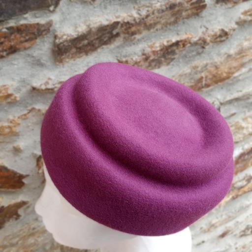 Sombrero pequeño pillbox casquete fieltro lana buganvilla Molly [3]
