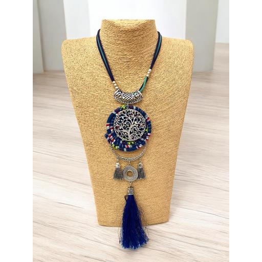 co.2018 Collar étnico azul.