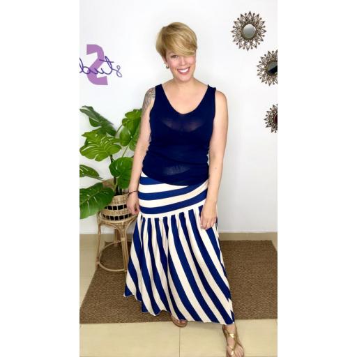 r.121 Falda navy azul marino.