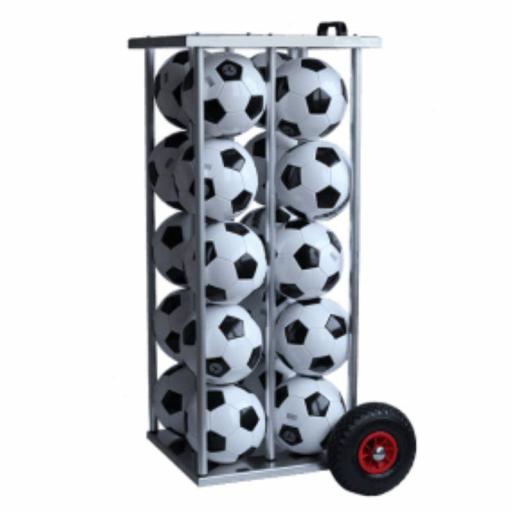 Carro de pelotas de aluminio para fútbol 20 balones