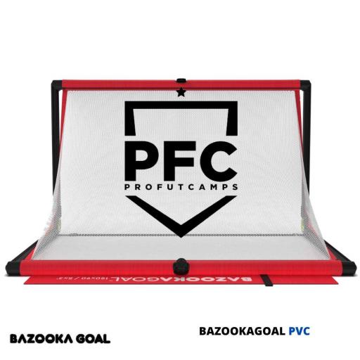 BazookaGoal 120x75 Portería Personalizada Multiusos PVC Plegable Roja [3]