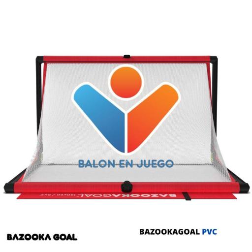 BazookaGoal 120x75 Portería Personalizada Multiusos PVC Plegable Roja