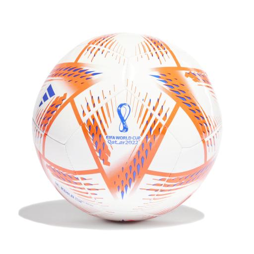 Balón Fútbol Adidas Al Rihla Club Mundial 2022 Qatar Blanco-Rojo Solar-Pantone H57801 Talla 5