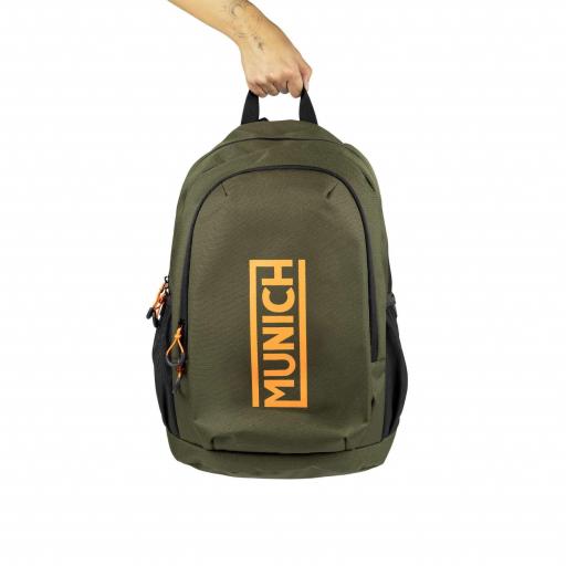 MOCHILA MUNICH BACKPACK SLIM 7113482 VERDE NARANJA [4]