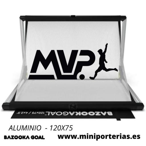 BazookaGoal Personalizable 120x75 Aluminio Plata- Blanco