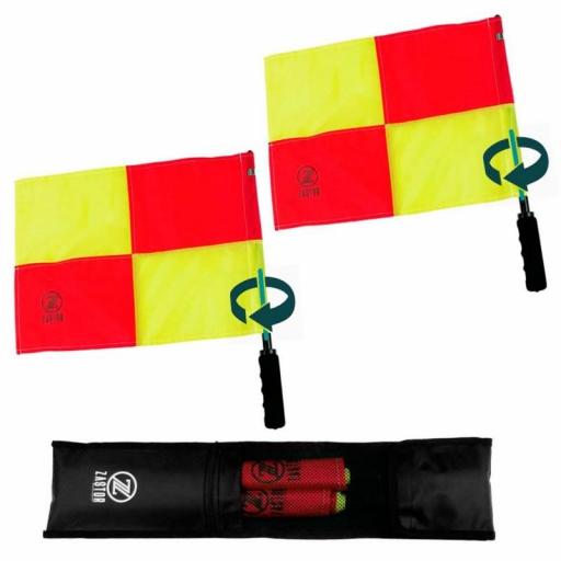 Set banderines árbitro giratorios c/funda PREMIER-C - Cuadros 4542
