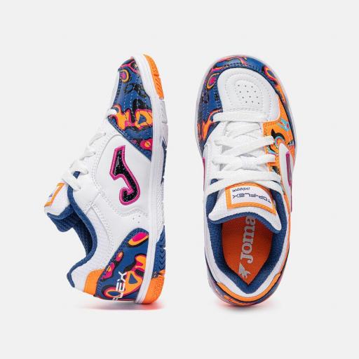 ZAPATILLA TOP FLEX JUNIOR BLANCO NARANJA INDOOR TPJS2672IN [1]