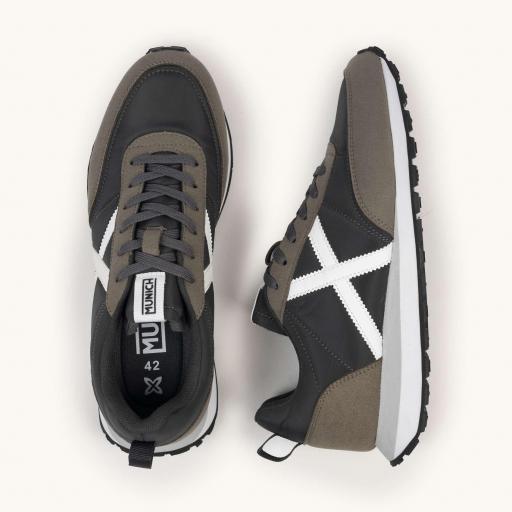 Zapatilla Deportiva Negra con Detalles en Kaki y Blanco MUNICH 4882004 RUSH 04 [0]