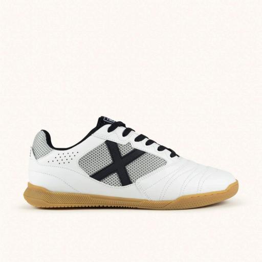 Zapatillas MUNICH DEBUT de fútbol sala blancas, negro y gris con suela caramelo 8922011 [1]