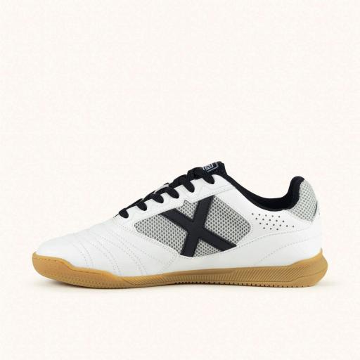 Zapatillas MUNICH DEBUT de fútbol sala blancas, negro y gris con suela caramelo 8922011 [2]