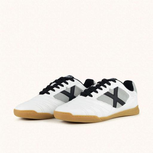 Zapatillas MUNICH DEBUT de fútbol sala blancas, negro y gris con suela caramelo 8922011 [3]