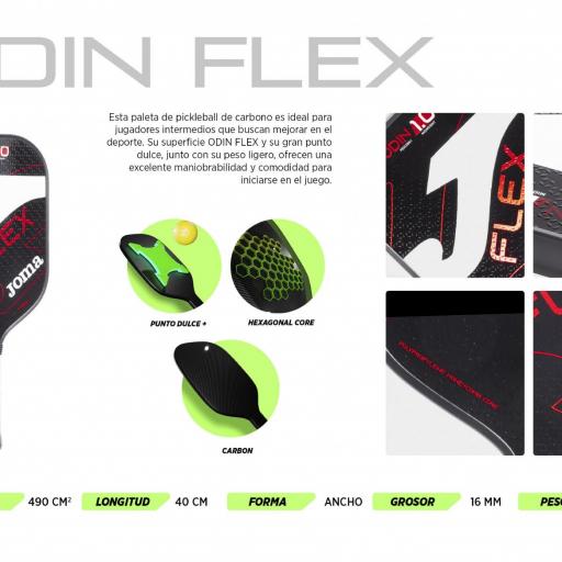 PALA DE PICKLEBALL ODIN 1.0 NEGRO ROJO 401560.106  [4]