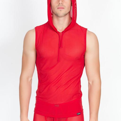 Camiseta capucha transparente rojo [2]
