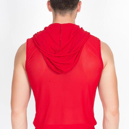 Camiseta capucha transparente rojo [3]