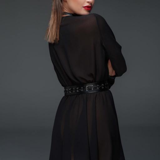 Mini vestido de gasa negro  [1]
